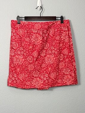 Women's Floral Red A-Line Skirt